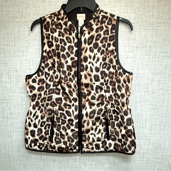 Chico's Jackets & Blazers - Chico’s Women’s Leopard Print Reversible Puffer Vest